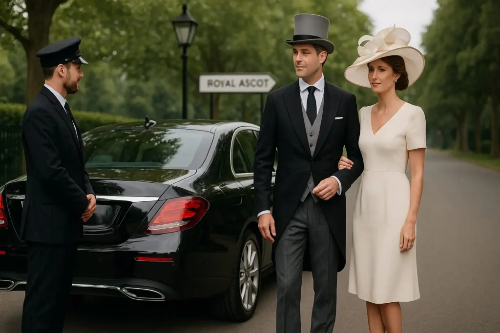 Perun Chauffeurs providing wait and return, hourly or daily hire at Royal Ascot